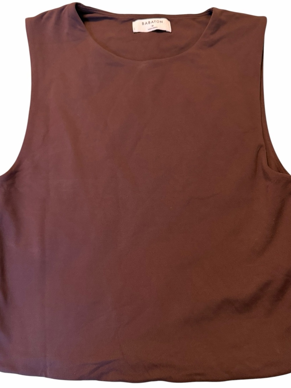 Aritzia Babaton Contour Women’s Muscle Tank Chocolate Brown Double Layer Size M